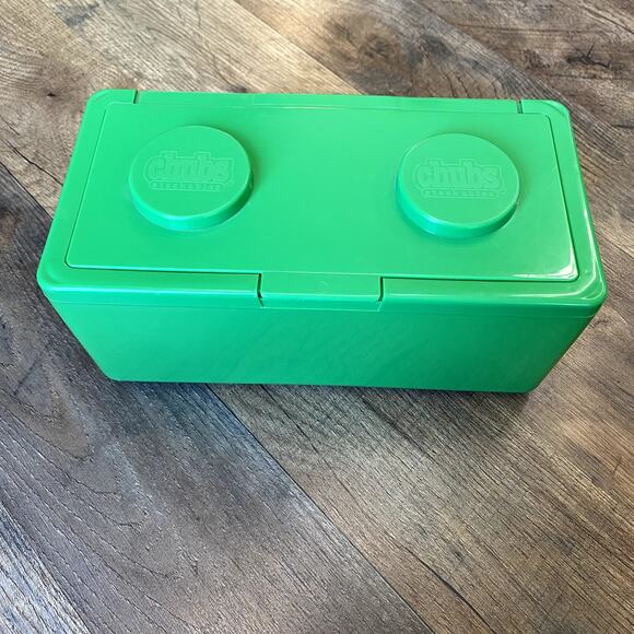Vintage 90's Chubs Baby Wipes Green Lego Block Stackable Storage Container - Picture 1 of 8
